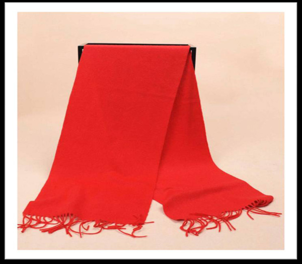 大红羊毛绒围巾